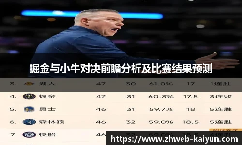 掘金与小牛对决前瞻分析及比赛结果预测